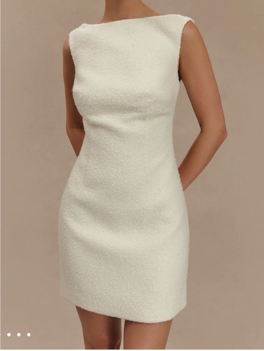MESHKI Angela Textured Boucle Mini Dress - Ivory Size XS NWT MSRP $139